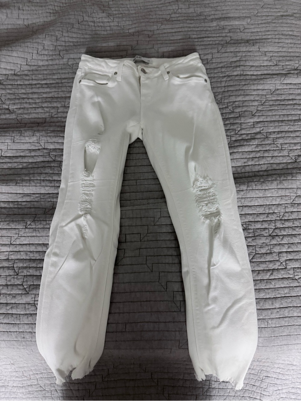 Just Black White Distressed Boyfriend Jeans